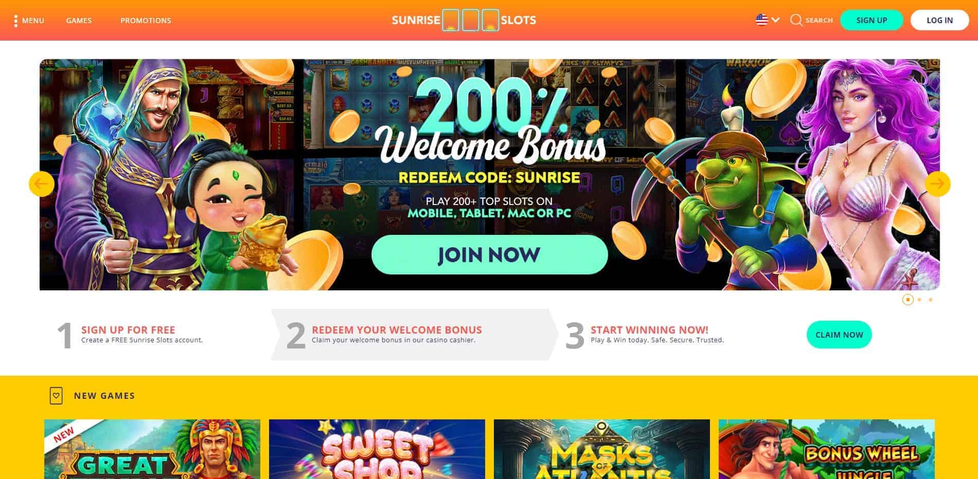 sunrise slots no deposit bonus