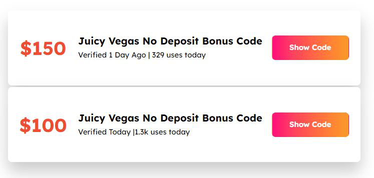 juicy vegas no deposit bonus